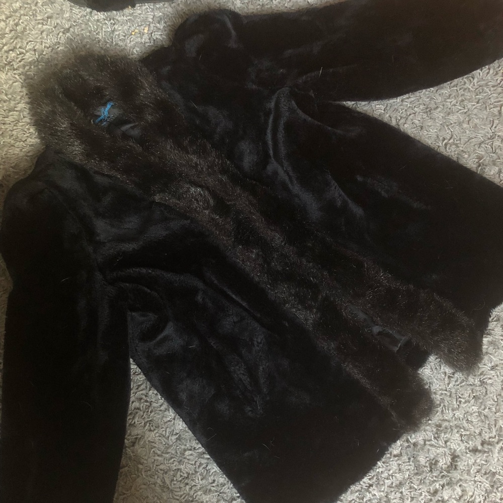 Vintage black faux fur coat
